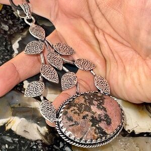 Rhodonite “The Stone of Love” Pendant 4”